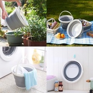 Balde de Silicone Dobrável 10L com Suporte - Portátil, Reutilizável e Espaçoso - imagem 5