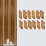 Placas Ripadas Adesivas MDF 3D 45x11cm - Revestimento Moderno para Parede (81 Ripas, Freijó) - imagem 3