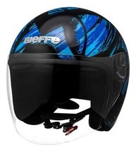 Capacete Aberto Bieffe Allegro Revival Azul com Óculos Solar Integrado - Tamanho 58 - imagem 4