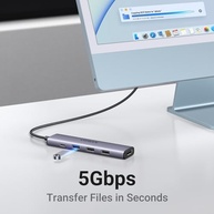 UGREEN Revodok 105 USB C Hub 5 em 1 adaptador multiporta 4K HDMI, fornecimento de energia de 100 W, 3 portas de dados USB-A, dongle USB C para MacBook Pro/Air, iPad Pro, iMac, iPhone 15 Pro/P - imagem 4