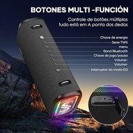 Caixa de Som SABALA DR-908 Pro: Graves Potentes, Luzes RGB e Bluetooth 5.4 (Preto) - imagem 3
