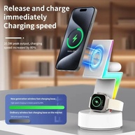 Carregador 3 em 1: Wireless, Suporte e Luz RGB - imagem 3