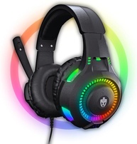 Fone De Ouvido Headset Gamer Luz Led RGB Compatível com Computador, Celular, Video Games - imagem 1