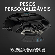 Mouse Gamer Logitech G502 HERO com RGB LIGHTSYNC, Ajustes de Peso, 11 Botões Programáveis e Sensor HERO 25K - imagem 4