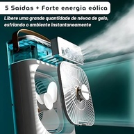 Mini Ventilador Climatizador Portátil com Umidificação e Luz RGB - 3 Velocidades, Bivolt, Ideal para Casa, Escritório e Viagens - imagem 4