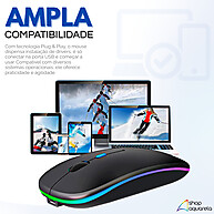 Mouse Sem Fio Exbom: Conforto e Precisão RGB - imagem 2