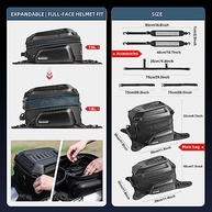 Bolsa de Tanque para Moto Rhinowalk: Impermeável, Expansível e Segura (15-18L) - imagem 5
