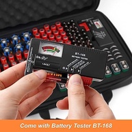 Organizador de Baterias Premium com Testador BT-168: Estojo Rígido e à Prova d'Água para 60+ Pilhas - imagem 4