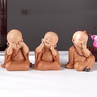 3 Peças Estátuas de Buda Rindo para Decoração e Boa Sorte - imagem 2