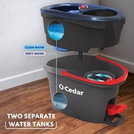 O-Cedar EasyWring RinseClean - Esfregão Giratório com Sistema de Limpeza por Microfibra e 3 Refis Extras - imagem 4