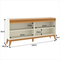 Buffet Aparador Ripado 4 Portas com Pés de MDF Astúrias 180cm - Design Elegante e Funcionalidade Moderna - imagem 3