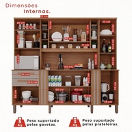 Armário de Cozinha Safira: 8 Portas e Design Ripado - imagem 2