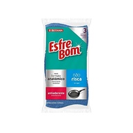 EsfreBom Esponja Abrasiva não Risca - 3 Unidades com Íons de Prata, Ideal para Limpeza Profunda e Higiênica - imagem 2