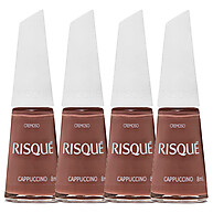 Risqué Nudes: Kit 4 Esmaltes Cor Cappuccino 8ml - imagem 1