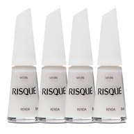 Risqué Renda Natural: Kit 4 Esmaltes Hipoalergênicos - imagem 1