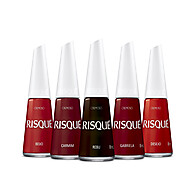 Risqué Vermelhos Icônicos: Kit 5 Esmaltes 8ml - imagem 1