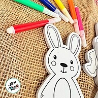 Kit Colorir Páscoa: 3 Coelhos + 6 Canetinhas Rizzo - imagem 2