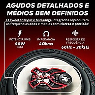 Alto Falante Triaxial 6" Bravox B3X60X - 100W RMS - imagem 2