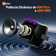 Caixa de Som Portátil Bluetooth 5.3 40W RMS TWS Hi-Fi com RGB e IPX6 - imagem 3