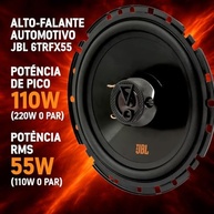 Alto Falante JBL 6 Polegadas Triaxial 110W RMS 6TRFX55 - Som Potente para Seu Carro - imagem 4