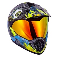 Capacete NENKI Motocross Caveira Verde: Aventura Off-Road com Estilo e Segurança! - imagem 1
