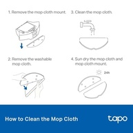 Tapo RVA301 - Conjunto de 5 Panos Laváveis para Aspirador Robô Tapo RV30 Max Plus, RV30 Max, RV20 Max Plus e RV20 Max - imagem 3