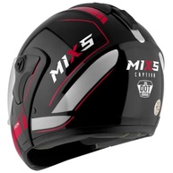 Capacete Moto Mixs MX Captiva Robocop Escamoteável c/ Viseira Solar Interna - Cinza/Vermelho - imagem 4