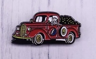 Pickup Truck Lightning Bolt Skull Logo Skeleton Driver Driving Rock Music Band 3.1 cm Emblema de pino esmaltado, 1.25 Inches, Esmalte, Esmalte - imagem 3