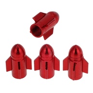 Tampas de Válvula Rocket Vermelhas: Estilo e Proteção para Seu Veículo (4 Unidades) - imagem 1
