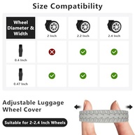 Pacote 10 Capas Protetoras de Roda de Silicone para Malas - Proteção e Silêncio em Viagens (Verde Abacate) - imagem 5