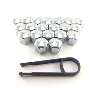 Kit 20 Capas Sextavadas Cromadas 19mm para Parafusos de Roda + Chave de Remoção - imagem 1