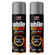 Kit 2 Tintas Spray Alta De Temperatura Prata Pintura Roda Escapamento Motor Forno Fogão Churrasqueira Até 600°C - imagem 2