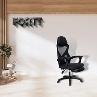 Cadeira de Escritório Giratória Fortt Verona Preta com Rodas e Encosto em Tela - Conforto e Estilo para Home Office - imagem 3