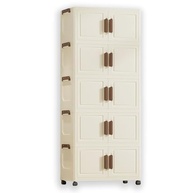 Armário Organizador Dobrável com Rodinhas 5 Camadas - Espaçoso e Prático para Casa (Branco 40cm) - imagem 2