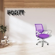Cadeira de Escritório Secretária com Rodinhas e Base Cromada Lisboa Roxa - Conforto e Estilo para seu Ambiente - imagem 3