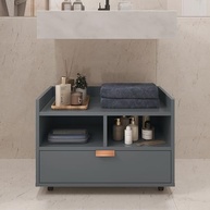 Gabinete Organizador para Banheiro com Rodízios e Design Cobreado Moderno - imagem 2