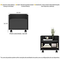 Mesa de Cabeceira 40cm: Prática e com Rodízios! - imagem 2
