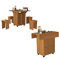 Mesa Dobrável Annie: 4 Bancos e Rodízios! - imagem 2