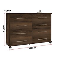 Cômoda Quarto Jade com 8 Gavetas e Rodízios - imagem 2