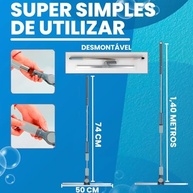 Rodo e Vassoura Mágica 2 em 1 de Silicone com Cabo Ajustável 1,40m - Limpeza Eficiente e Sem Esforço - imagem 3