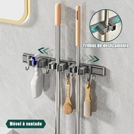 Suporte para Vassoura e Rodo de Parede em Alumínio - 50cm | Organizador à Prova d'Água e Ferrugem Tofaney - imagem 5
