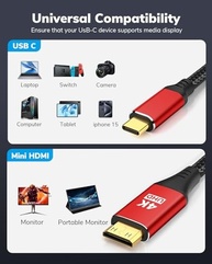 Cabo USB-C para Mini HDMI 4K@60Hz: Conexão Rápida para Steam Deck, ROG Ally e Mais! - imagem 5