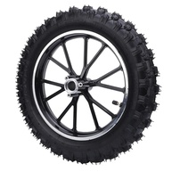 Pneu Aro 10" para Mini Moto e Bicicleta de Sujeira - Roda Dianteira com Cubo e Rolamento 12mm (Preto) - imagem 1