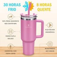 Romantic Crown Copo Térmico com Canudo 1,18L - Aço Inox, Tampa à Prova de Vazamento e Alça Confortável - imagem 5