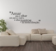 Adesivo de Parede Amar É Olhar Na Mesma Direção - Decoração Romântica para Casal - imagem 2