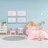 Quadro Branco com Moldura Rosa Soft - 80x60cm | Design Moderno e Funcional para Ambientes Criativos - imagem 2