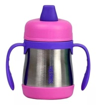 Copo Térmico Infantil Rosa e Roxo - Inox 210ml com Isolamento a Vácuo - imagem 2