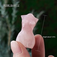 Estátua de Deusa em Quartzo Rosa Natural - Esculpida à Mão para Cura, Meditação e Equilíbrio Energético - imagem 3
