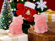 Estátua de Gato de Quartzo Rosa - Decoração Feng Shui e Presente para Amantes de Gatos - imagem 3