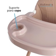 Cadeira de Refeição Premium Multmaxx Rosa - Assento Confortável e Altura Ajustável até 15kg - imagem 5